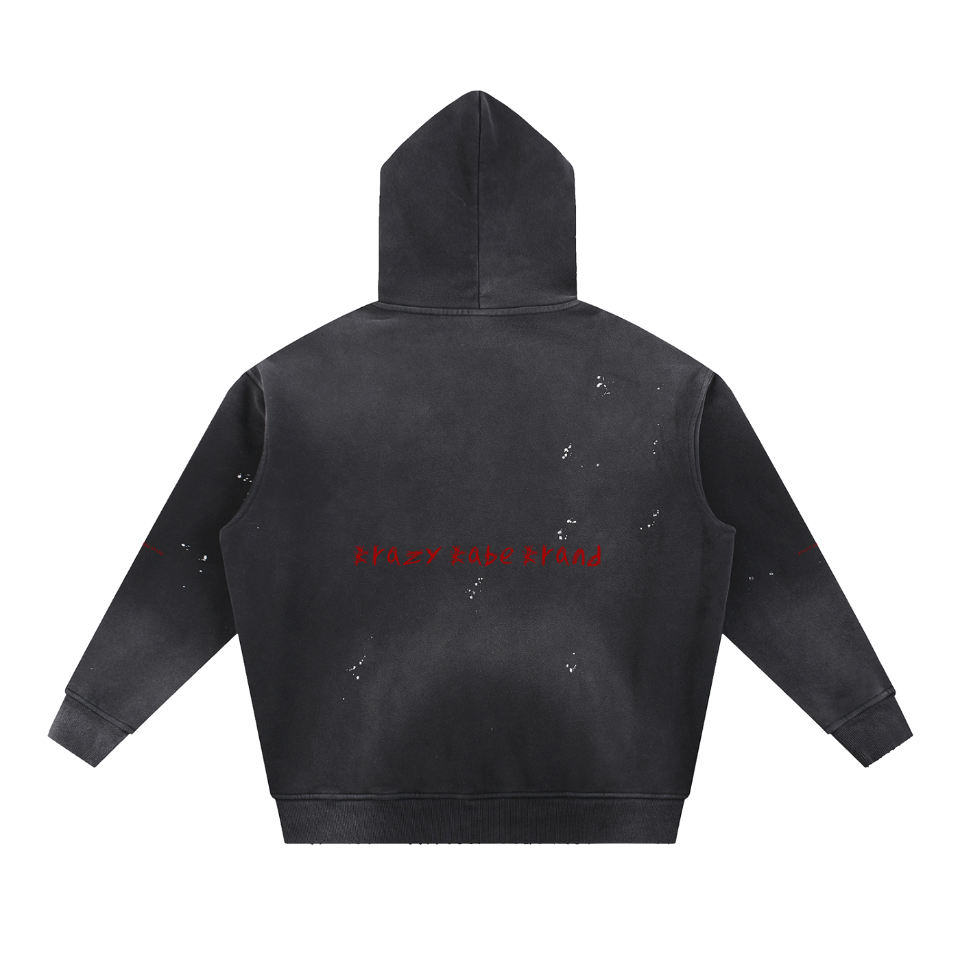 Vintage Washed Frayed Fleece Hoodie