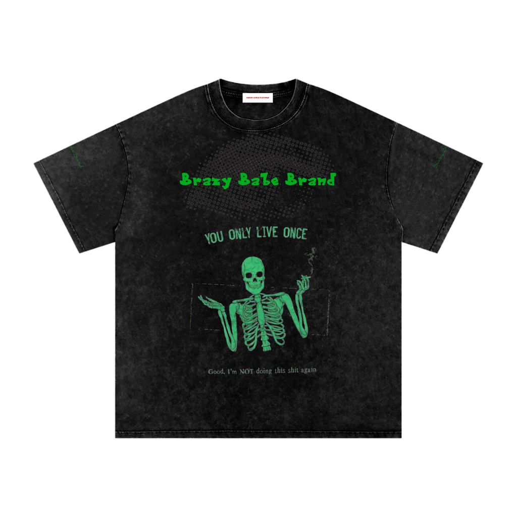 Snow Washed Oversized Cotton T-Shirt