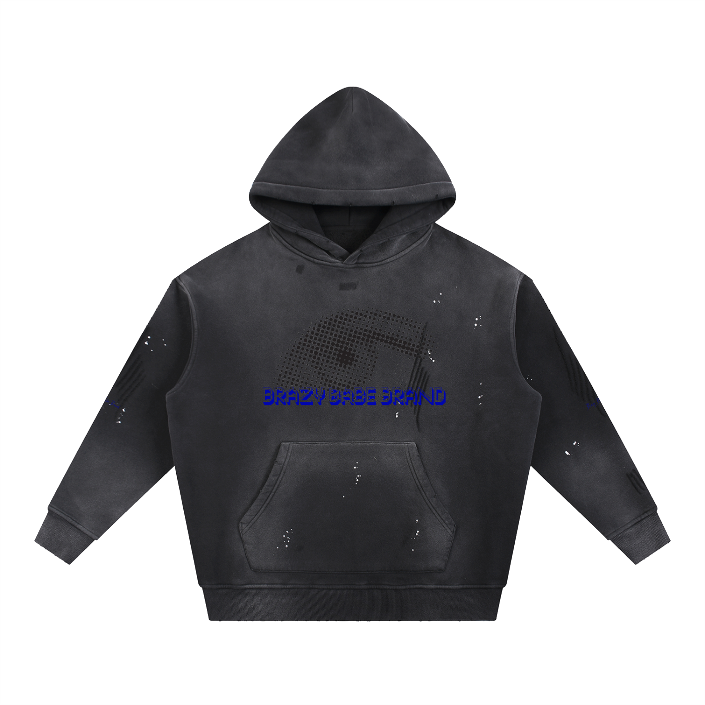 Vintage Washed Frayed Fleece Hoodie