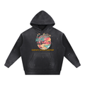 Vintage Washed Frayed Fleece Hoodie